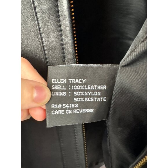 Women’s Ellen Tracy XL Black Leather Jacket with Gold Hardware - Picture 6 of 6